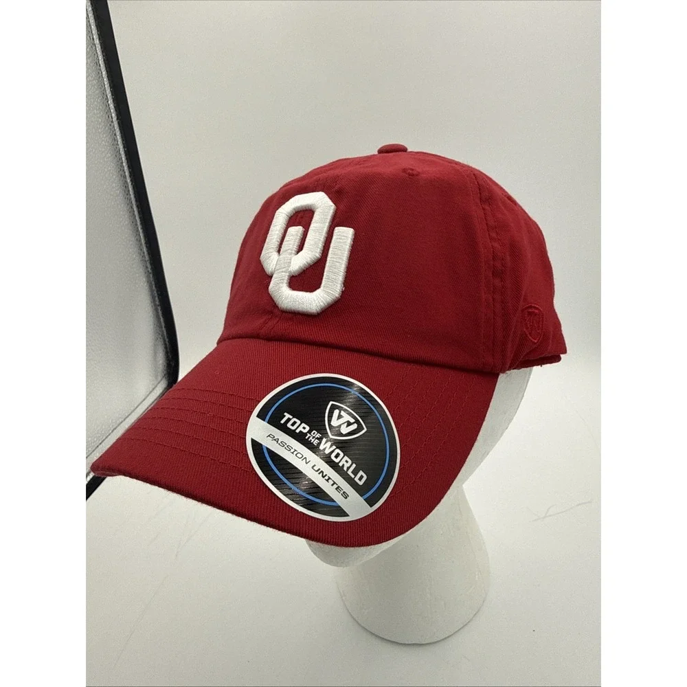 Oklahoma Sooners Men's Top of the World Crimson Staple Adjustable Hat Cap‎